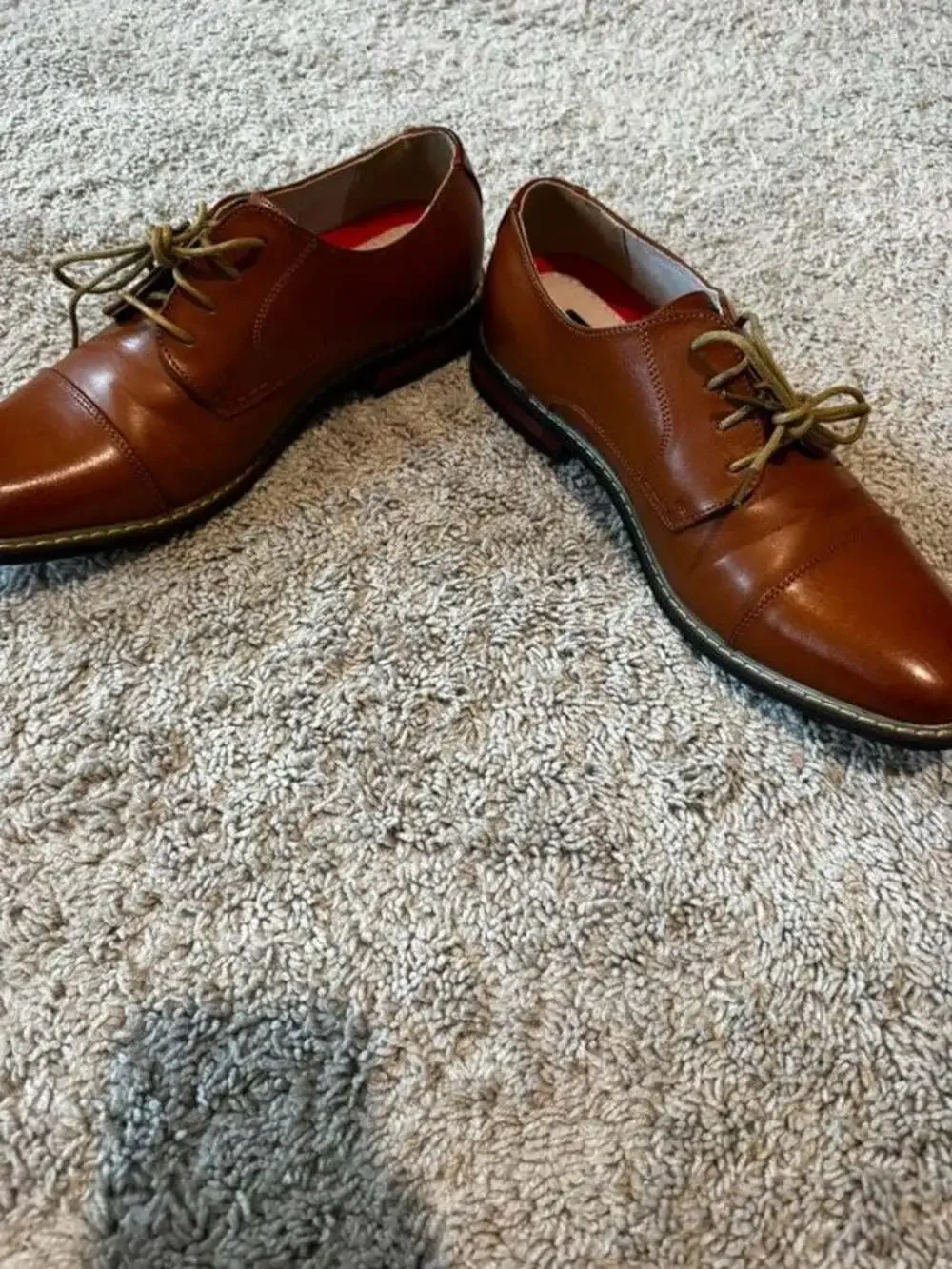 Bruno Marc Men's Brown Faux Leather Oxford Cap Toe Lace Up Dress Shoes 10.5